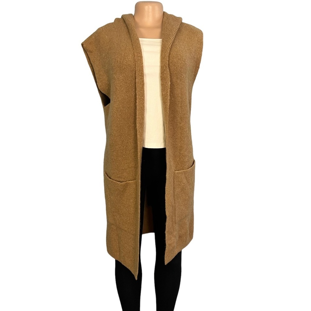Johnston & Murphy Tan Knit Hooded Duster Cardigan